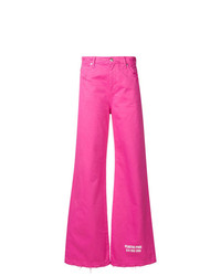 Ярко-розовые широкие брюки от MSGM