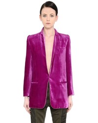 Ярко-розовый бархатный пиджак