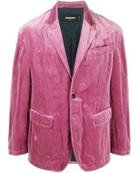 Ярко-розовый бархатный пиджак
