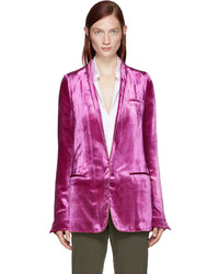 Женский ярко-розовый бархатный пиджак от Haider Ackermann