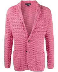 Ярко-розовый вязаный пиджак