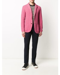 Мужской ярко-розовый вязаный пиджак от Lardini