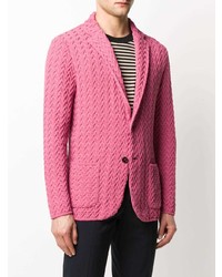 Мужской ярко-розовый вязаный пиджак от Lardini