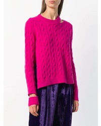 Женский ярко-розовый вязаный свитер от Erika Cavallini