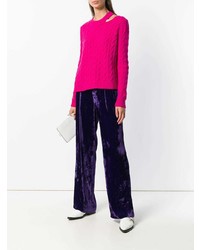 Женский ярко-розовый вязаный свитер от Erika Cavallini