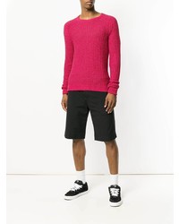Мужской ярко-розовый вязаный свитер от Laneus
