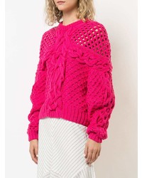 Женский ярко-розовый вязаный свитер от Prabal Gurung