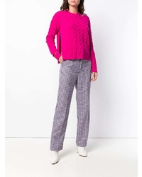 Женский ярко-розовый вязаный свитер от Erika Cavallini