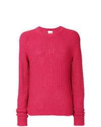 Мужской ярко-розовый вязаный свитер от Laneus