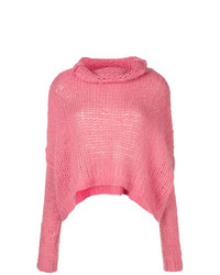 Женский ярко-розовый вязаный свитер от Pinko