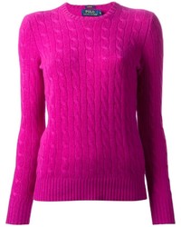 Женский ярко-розовый вязаный свитер от Polo Ralph Lauren