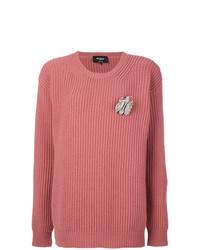 Женский ярко-розовый вязаный свитер от Rochas