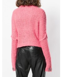 Женский ярко-розовый вязаный свитер от Pinko