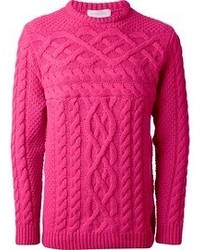 Мужской ярко-розовый вязаный свитер от Soulland
