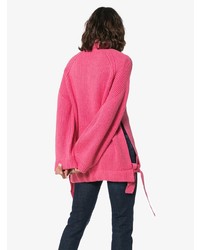 Ярко-розовый вязаный свободный свитер от Ellery