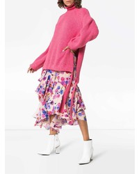 Ярко-розовый вязаный свободный свитер от Ellery