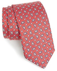 Ярко-розовый галстук с "огурцами"