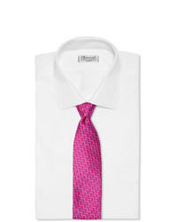 Мужской ярко-розовый галстук с принтом от Charvet