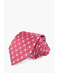 Мужской ярко-розовый галстук с цветочным принтом от Churchill accessories