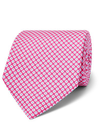 Мужской ярко-розовый галстук с цветочным принтом от Emma Willis