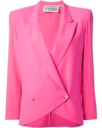 Ярко-розовый двубортный пиджак