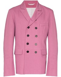 Мужской ярко-розовый двубортный пиджак от Ann Demeulemeester