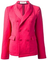 Женский ярко-розовый двубортный пиджак от Marni