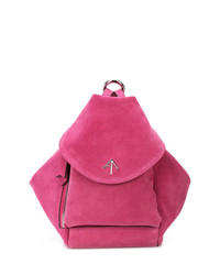 Женский ярко-розовый замшевый рюкзак от Manu Atelier