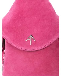 Женский ярко-розовый замшевый рюкзак от Manu Atelier