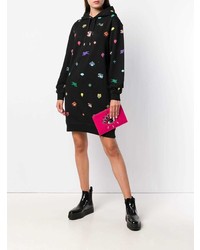 Ярко-розовый кожаный клатч с принтом от Kenzo