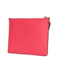 Ярко-розовый кожаный клатч с принтом от Anya Hindmarch