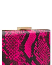 Ярко-розовый кожаный клатч со змеиным рисунком от Emilio Pucci