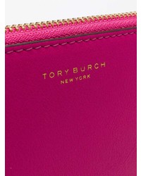 Ярко-розовый кожаный клатч от Tory Burch