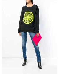 Ярко-розовый кожаный клатч от Balmain