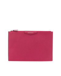 Ярко-розовый кожаный клатч от Givenchy