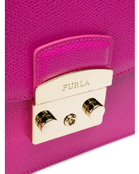 Ярко-розовый кожаный клатч от Furla