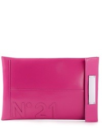 Ярко-розовый кожаный клатч от No.21