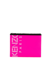 Мужской ярко-розовый кожаный мужской клатч от Kenzo