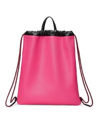 Женский ярко-розовый кожаный рюкзак с принтом от Gucci