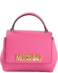 Женский ярко-розовый кожаный рюкзак от Moschino
