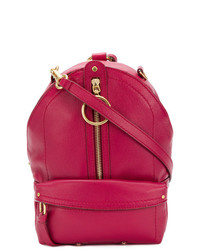 Женский ярко-розовый кожаный рюкзак от See by Chloe