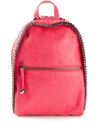 Женский ярко-розовый кожаный рюкзак от Stella McCartney