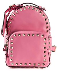 Женский ярко-розовый кожаный рюкзак от Valentino Garavani