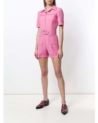 Ярко-розовый комбинезон с шортами от Gucci