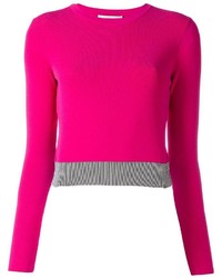 Ярко-розовый короткий свитер от Cédric Charlier