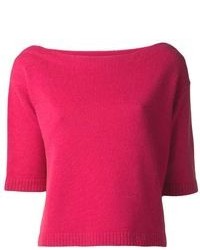 Ярко-розовый короткий свитер от Valentino
