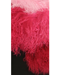 Женский ярко-розовый меховой шарф