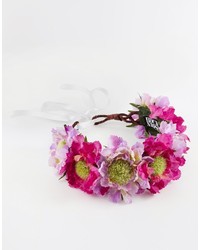 Ярко-розовый ободок/повязка с цветочным принтом от N.