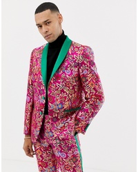 Мужской ярко-розовый пиджак с цветочным принтом от ASOS Edition