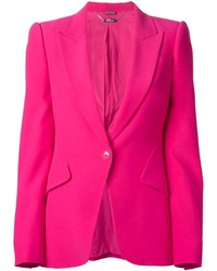 Женский ярко-розовый пиджак от Alexander McQueen